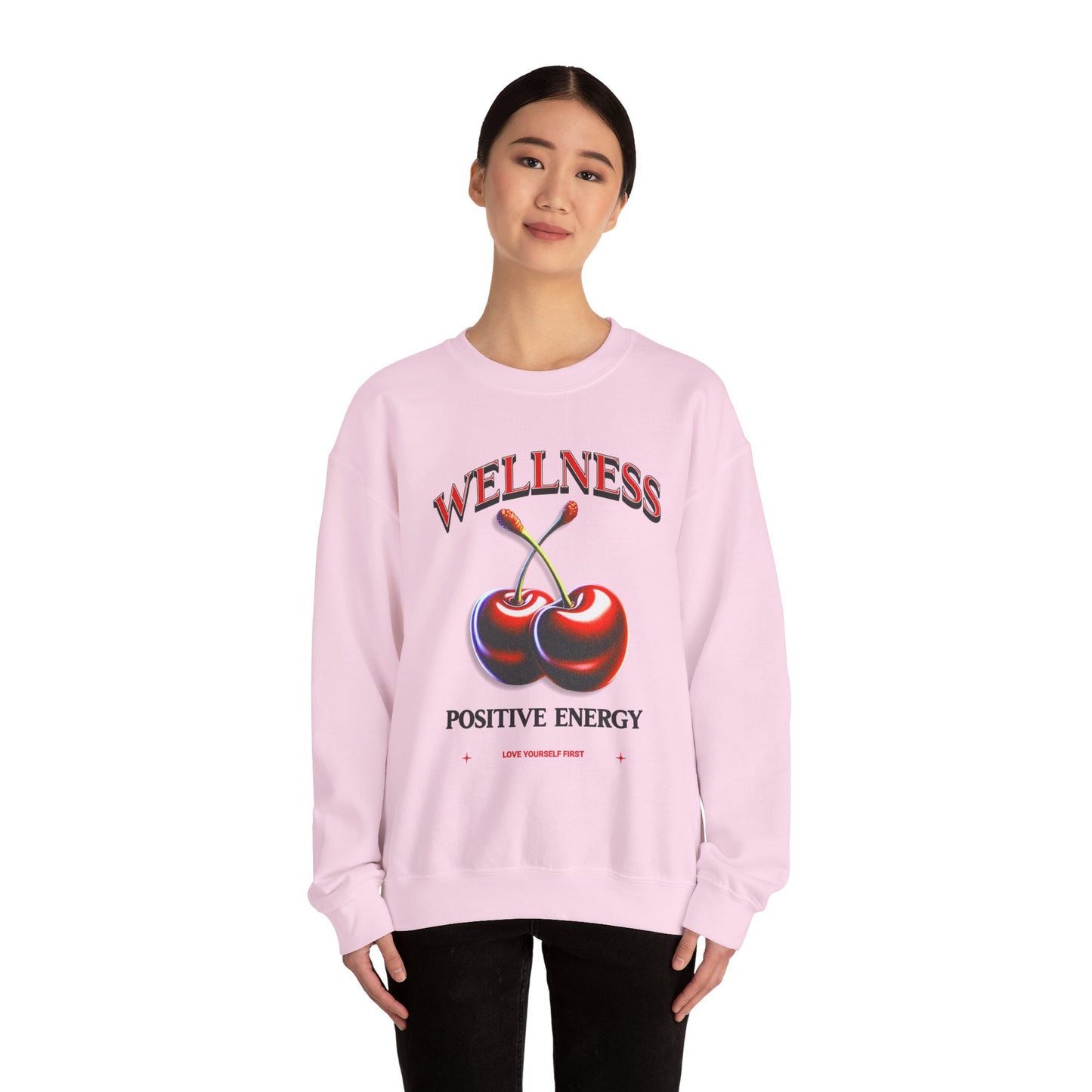 Wellness Positive Energy Unisex Sweatshirt | Cozy Streetwear for Self-Care, Cute Gift for Friends, Relaxation, Motivational Fashion