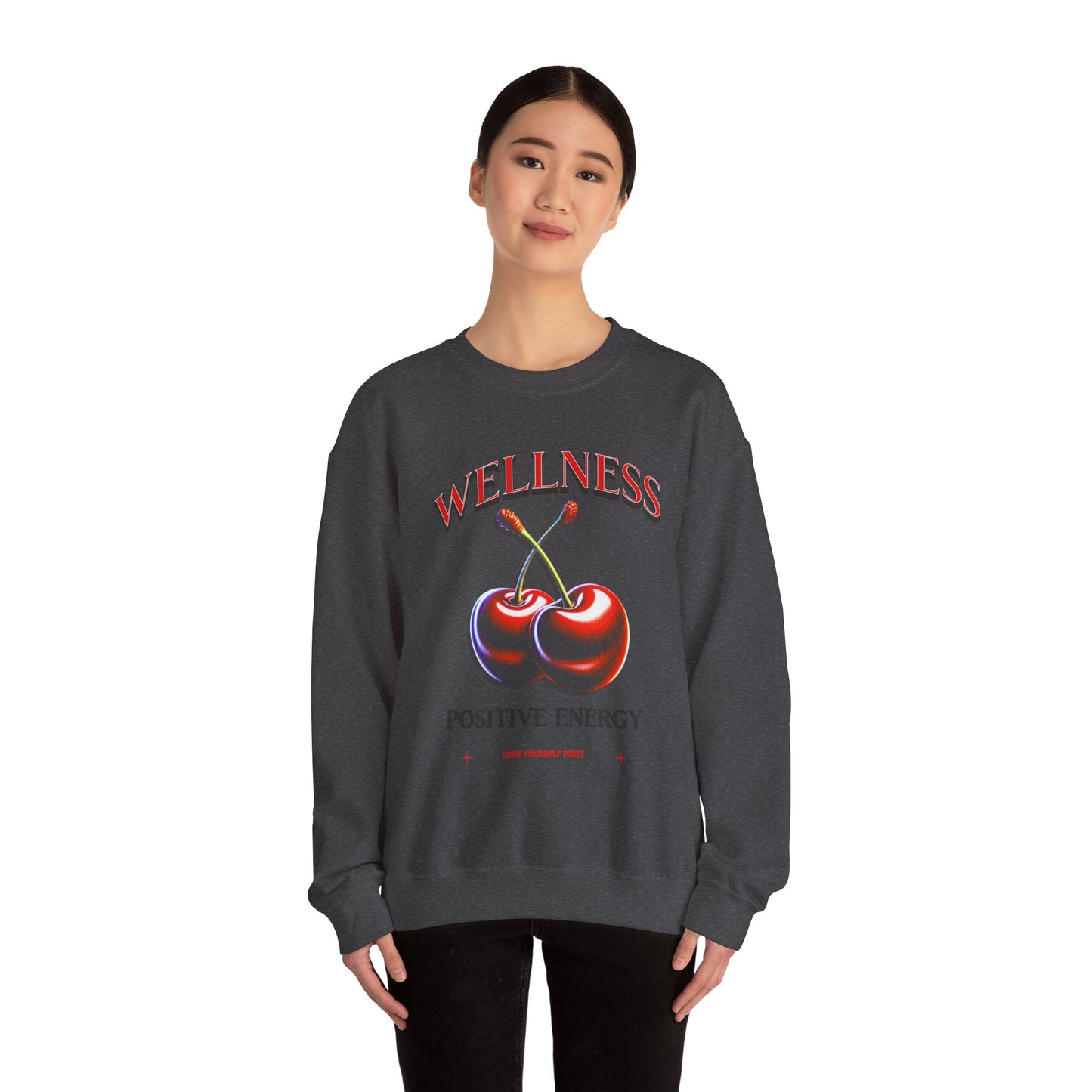 Wellness Positive Energy Unisex Sweatshirt | Cozy Streetwear for Self-Care, Cute Gift for Friends, Relaxation, Motivational Fashion