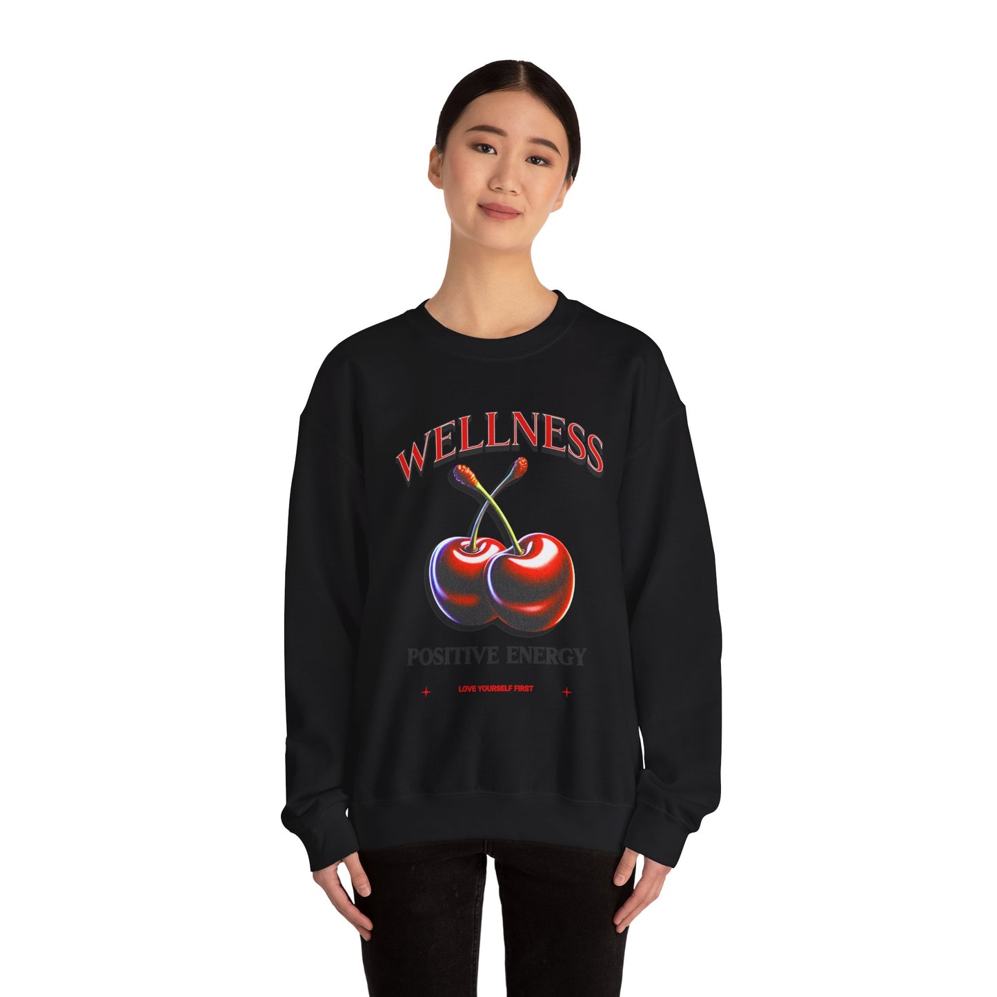 Wellness Positive Energy Unisex Sweatshirt | Cozy Streetwear for Self-Care, Cute Gift for Friends, Relaxation, Motivational Fashion