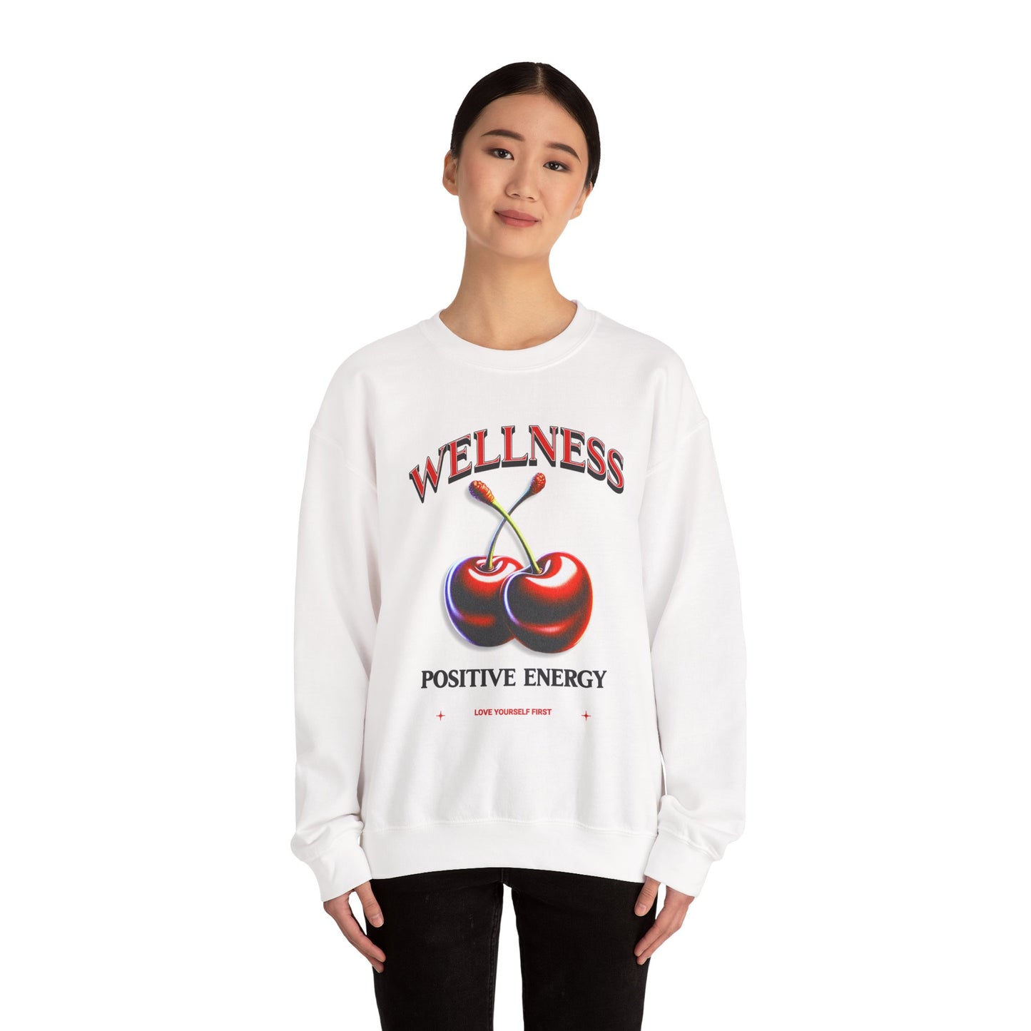 Wellness Positive Energy Unisex Sweatshirt | Cozy Streetwear for Self-Care, Cute Gift for Friends, Relaxation, Motivational Fashion