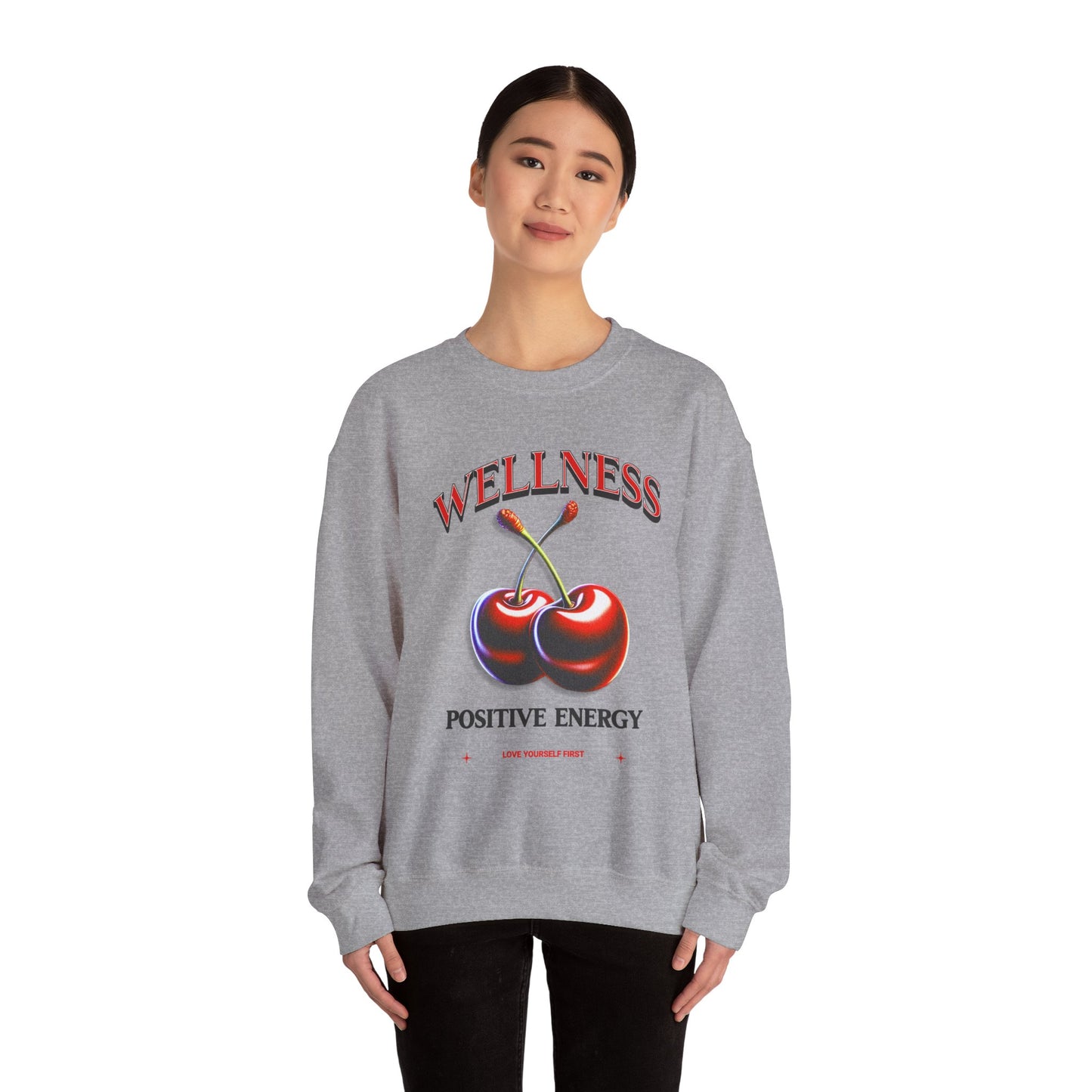 Wellness Positive Energy Unisex Sweatshirt | Cozy Streetwear for Self-Care, Cute Gift for Friends, Relaxation, Motivational Fashion