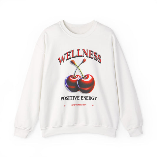 Wellness Positive Energy Unisex Sweatshirt | Cozy Streetwear for Self-Care, Cute Gift for Friends, Relaxation, Motivational Fashion