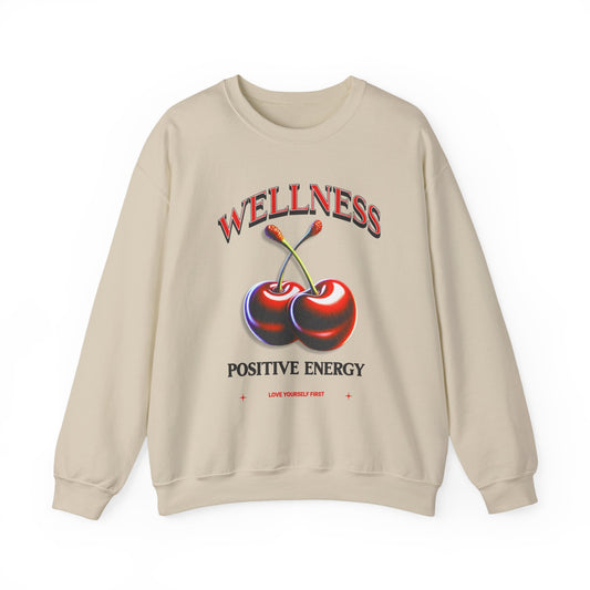 Wellness Positive Energy Unisex Sweatshirt | Cozy Streetwear for Self-Care, Cute Gift for Friends, Relaxation, Motivational Fashion